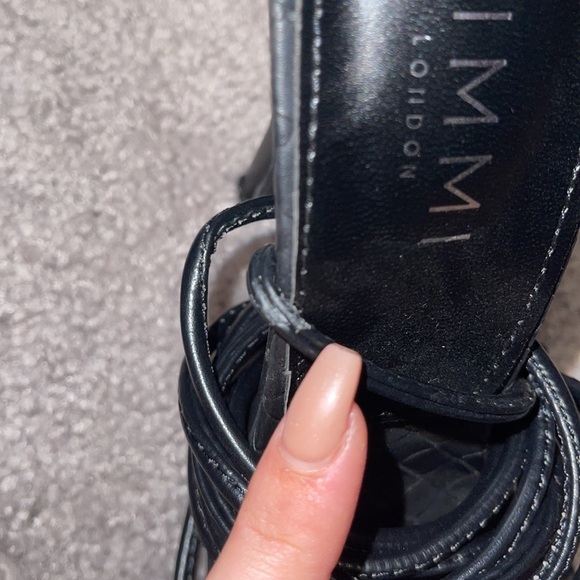 SIMMI London KARIS BLACK WOVEN PADDED STRAP LACE UP HEELS - Picture 5 of 5